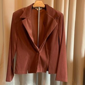DRESSBARN Women's Rust-Colored Single-Button Blazer